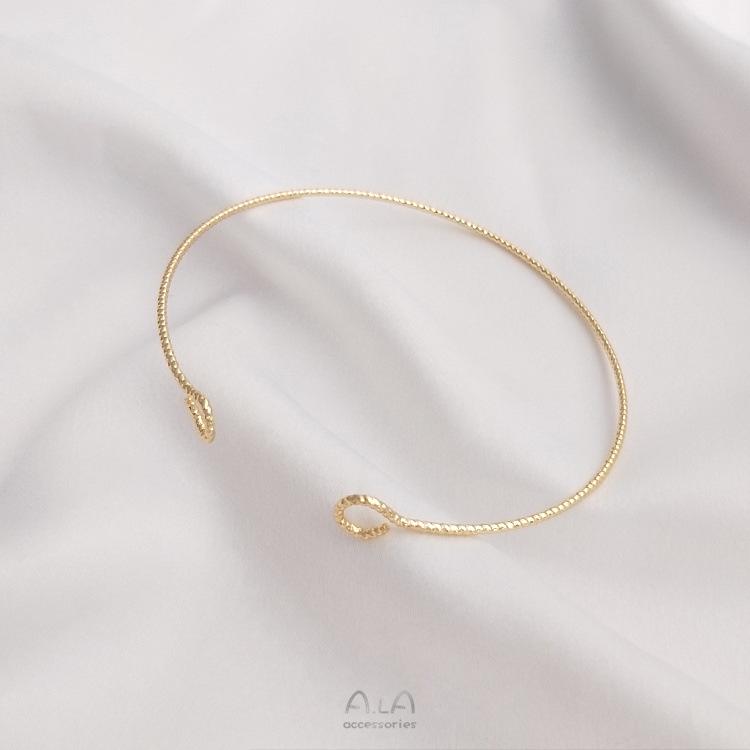 Браслет-обруч из 14-каратного позолоченного металла с сохраняющим цвет 9-образным элементом, аксессуары для изготовления ювелирных изделий