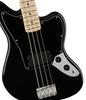 Squier by Fender Electric Bass Affinity Series Jaguar Bass Maple Black Black BLK with soft case H, Fingerboard, Pickguard,