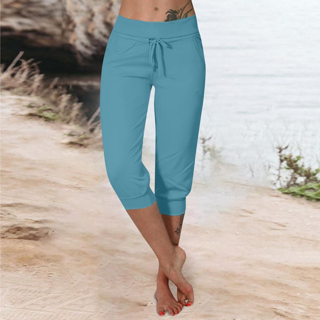 Брюки для женщин, укороченные шорты для женщин, летние новые повседневные эластичные модные повседневные брюки