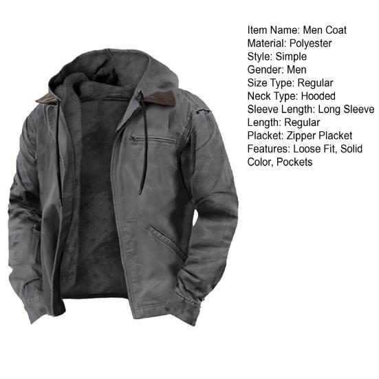 Мужская толстовка, пальто с капюшоном, длинным рукавом, множеством карманов, застежкой-молнией, утолщенной плюшевой подкладкой, куртка, пальто