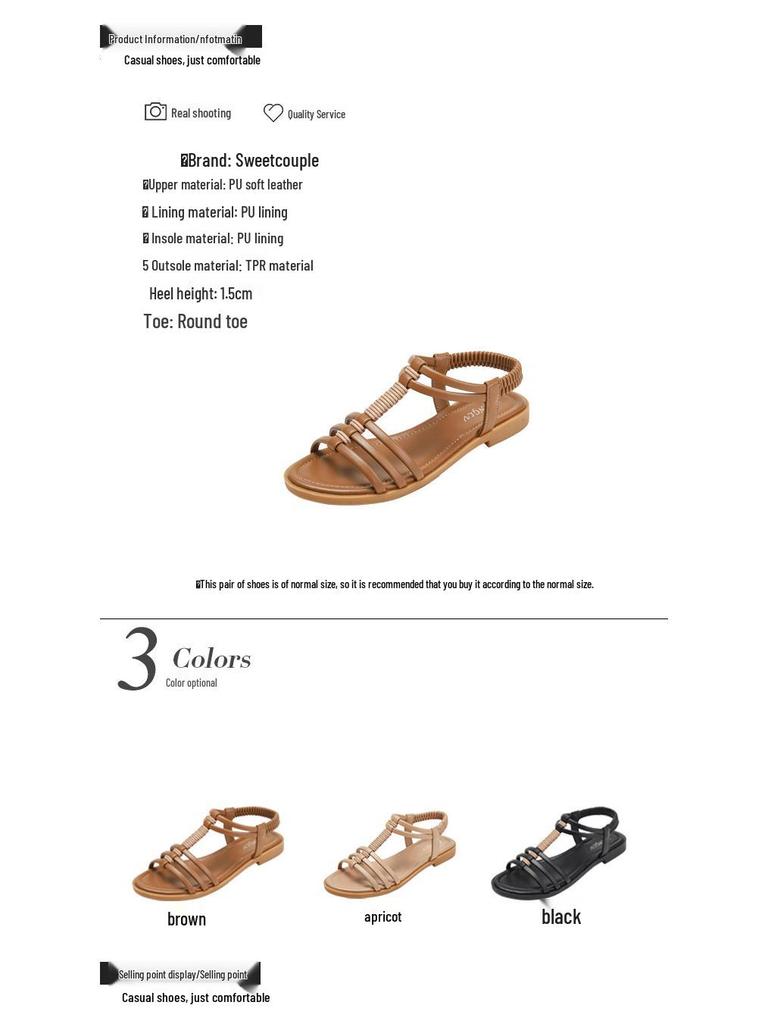2025 Summer Bohemian Retro Flat Roman Sandals: Comfortable Hollow Design for Travel and Beach