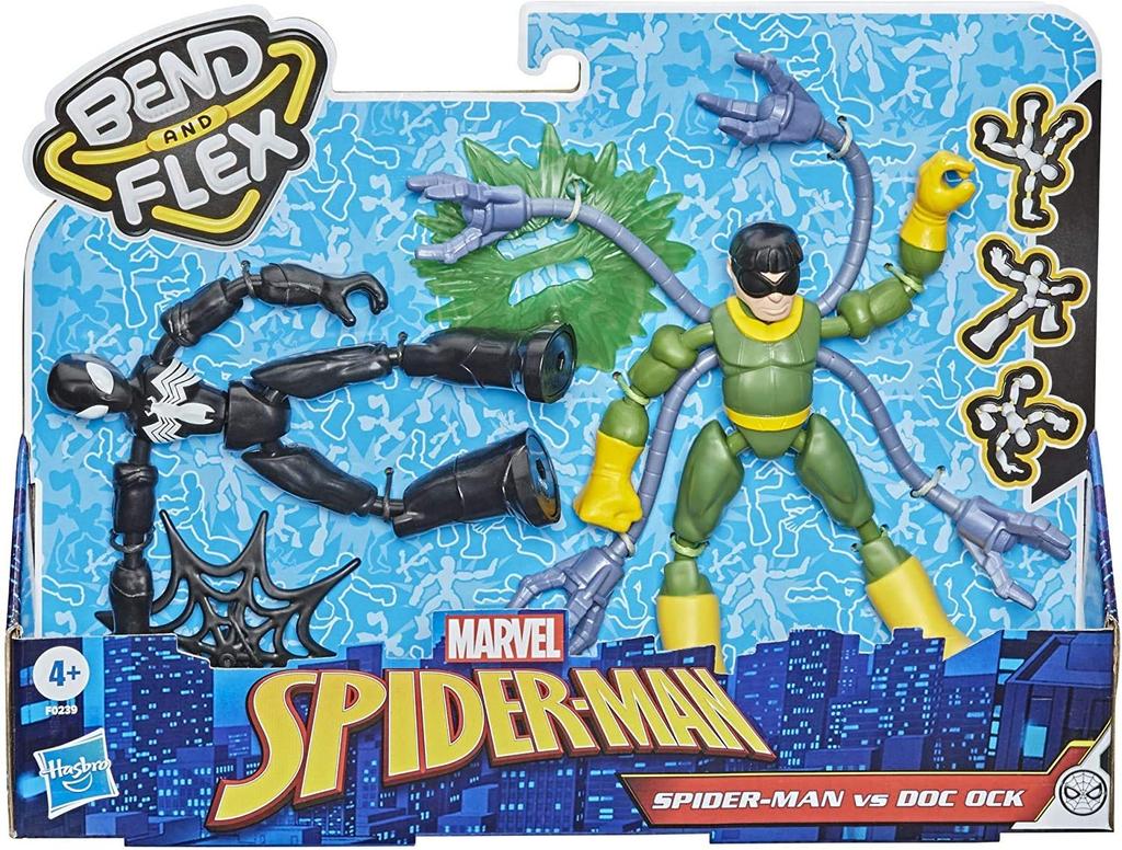 Hasbro Collectibles Marvel Bend And Flex Vs Pack Marvel Black Suit Doc Ock Action Figure Toy Flexible Figure Ages - Spider-Man Spider-Man Vs. 6" 4+