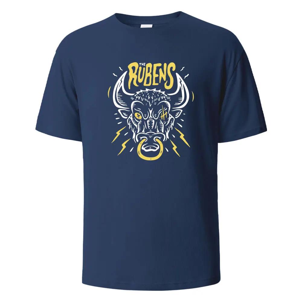 Футболка Rubens Streetwear Basic Funny для мужчин, модная повседневная свободная хлопковая одежда с круглым вырезом, дышащая футболка в стиле хип-хоп