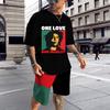 Summer BoB Marley Reggae T Shirt Sets Fashion Jogging Short Sleeve Harajuku Suit Men Tracksuit 3D Printed Breathable Clothes 6XL