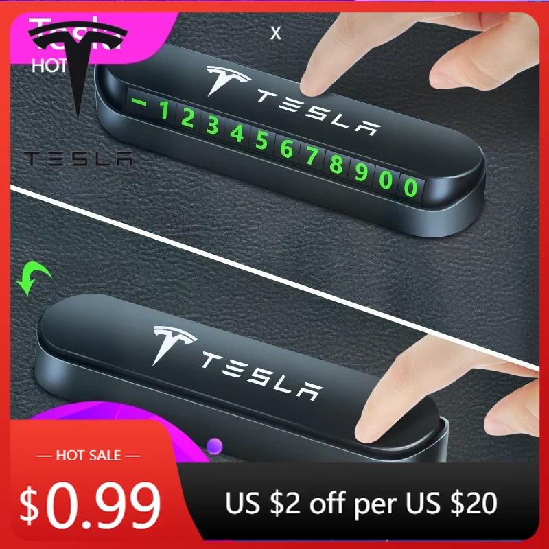 Автомобильная наклейка 2025 Новый Tesla Временная парковочная карта Номер телефона Стайлинг автомобиля Для Tesla Model 3 2021 S X Y Стиль Roadster