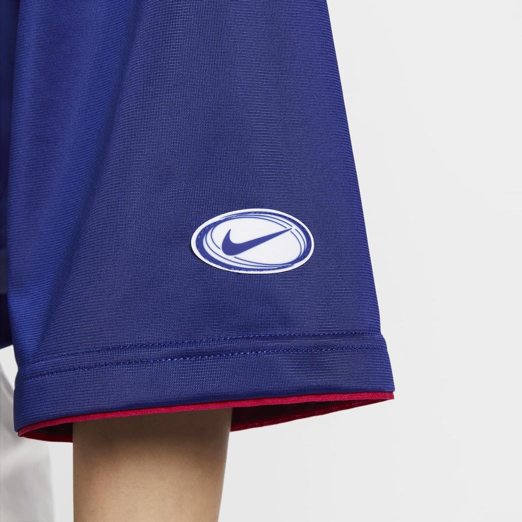 Nike Пуловер с v-образным вырезом, спортивная повседневная футболка с коротким рукавом, женские топы, синий HF6288-455