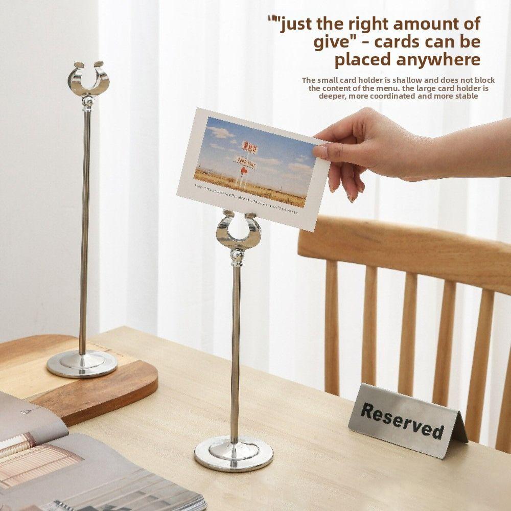 Stainless Steel Name Card Holder Stable Base Menu Standing Table Number Holder Table Accessories