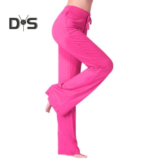 Женские расклешенные брюки с карманами, эластичный пояс, регулируемый шнурок, однотонные повседневные брюки для отдыха на каждый день