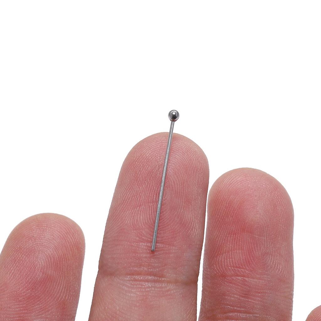 100pcs/Lot 15 20 30 40 50mm Stainless Steel Ball Head Pins For DiY Jewelry Making Head Pin Findings Accessories Dia 0.6mm