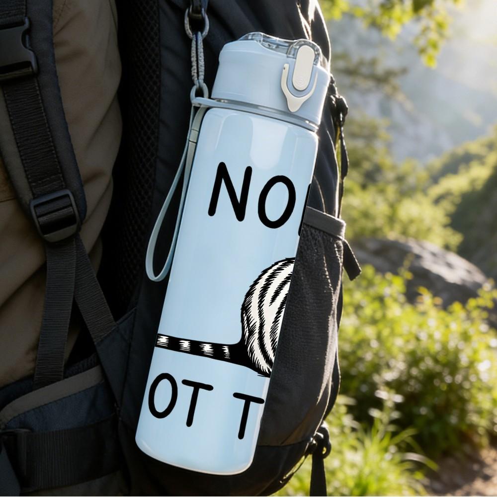 1PC Nope Zebra Lazy Quote 750ml Color Plastic Sports Water Bottle Leakproof Flip Straw Lid Suitable for Sports Office Home Use