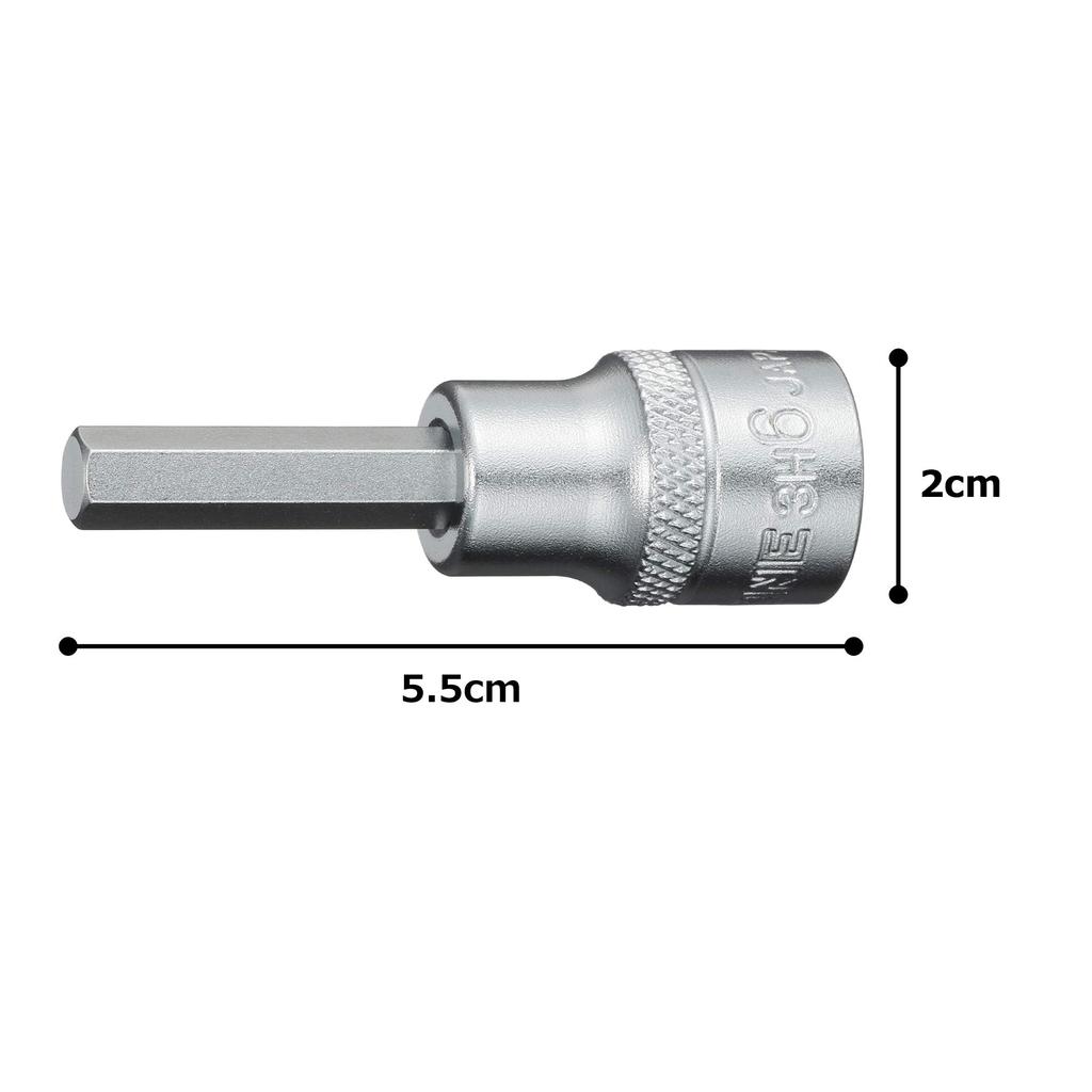TONE Hexagon Socket Drive Angle Width Across Flats 6mm HP3H-06 9.5mm (3/8")