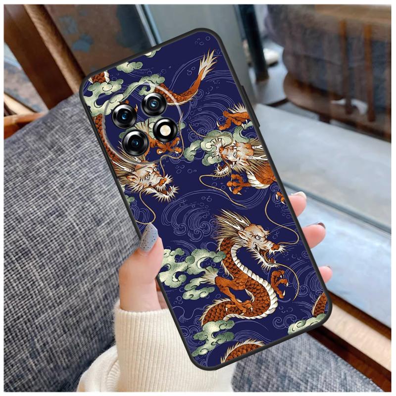 Японский чехол DRAGON TATTOO для OnePlus 13 15 13R 13T 12 12R 11 9 10 Pro 10T 8T Nord 5 CE 2 3 4 Lite N20 N30 Coque