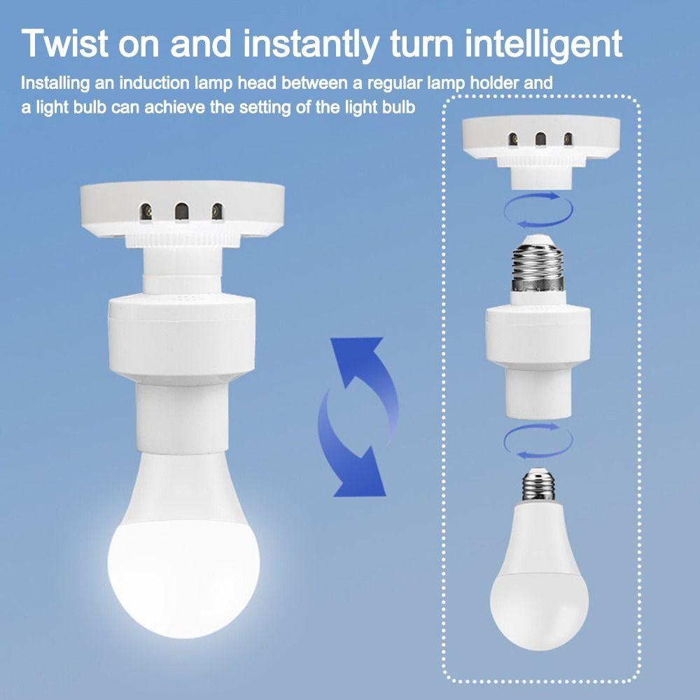 Automatic On Off Sensor Lamp Holder Screw in Lamp Socket Adapter Lighting Accessories