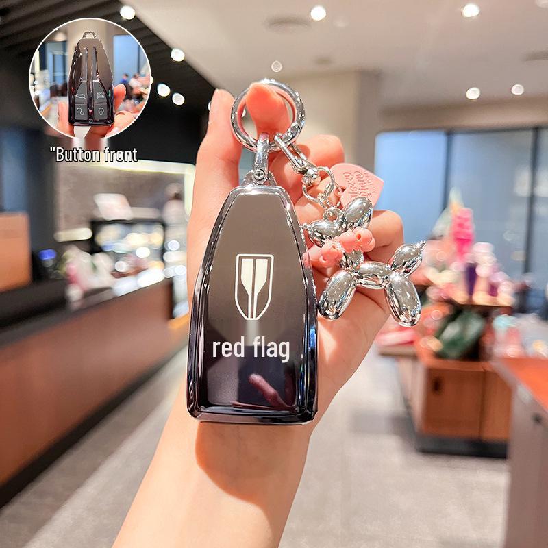 Чехол для ключа Hongqi HS5 2022: Совместим с моделями H9, H5, H7, HS7, HS9 - Роскошный унисекс автомобильный чехол и держатель для ключей