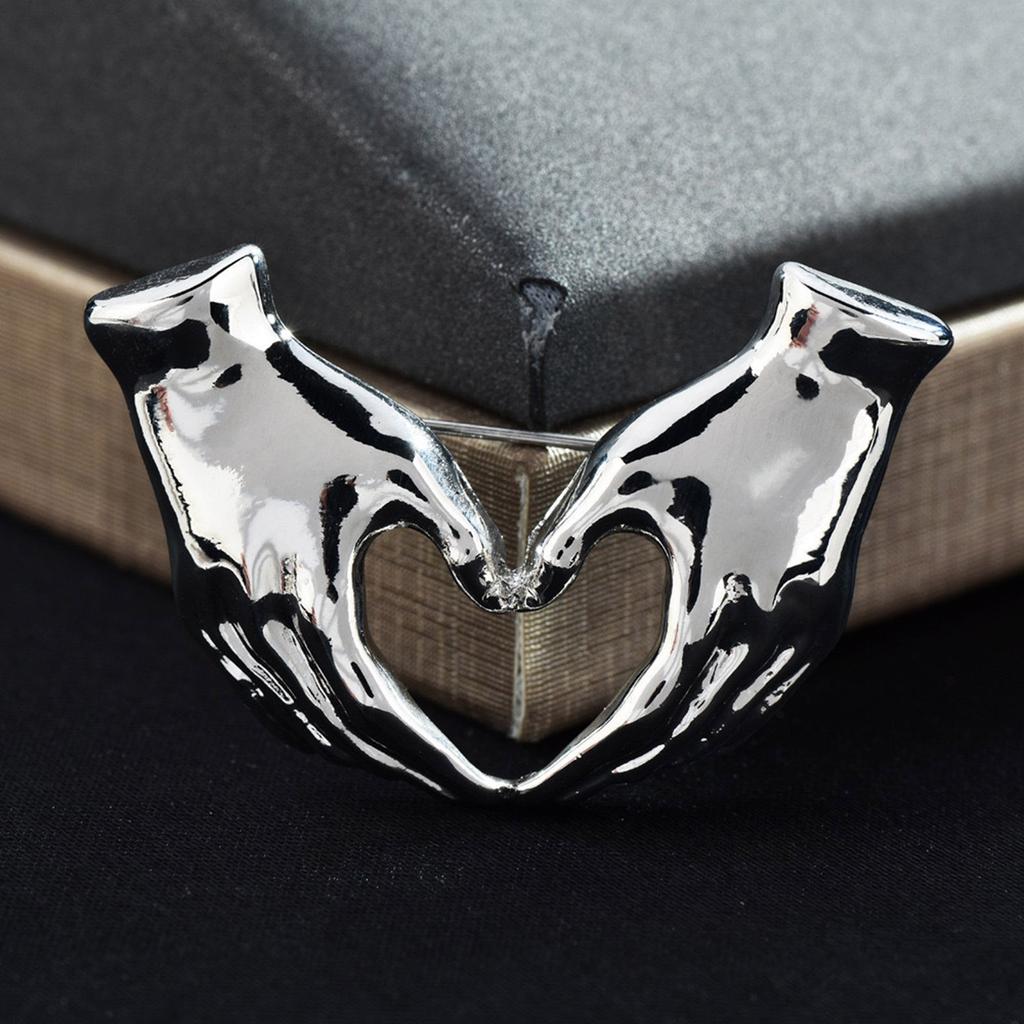 Модная мультяшная брошь в виде жеста руки с сердцем, декоративная булавка, модный значок, подходит для молодежного стиля и проявления индивидуальности