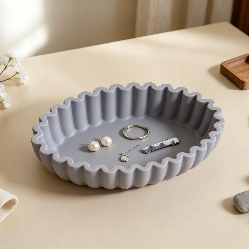 Striped Design Wavy Edge Tray Mold S/M/L Storage Bowl Mold New DIY Silicone Mold Resin Art