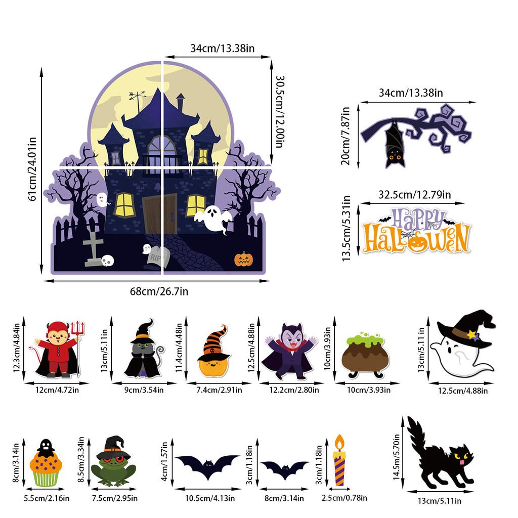 Halloween Classroom Theme Indoor Castle Decor Stickers Set With Paper Material