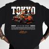 Tokyo Drift Мужская Хлопковая Футболка Стритвир Фитнес Мышечный Стиль Черно-Оранжевая - Мужская Летняя Хлопковая Футболка с Принтом