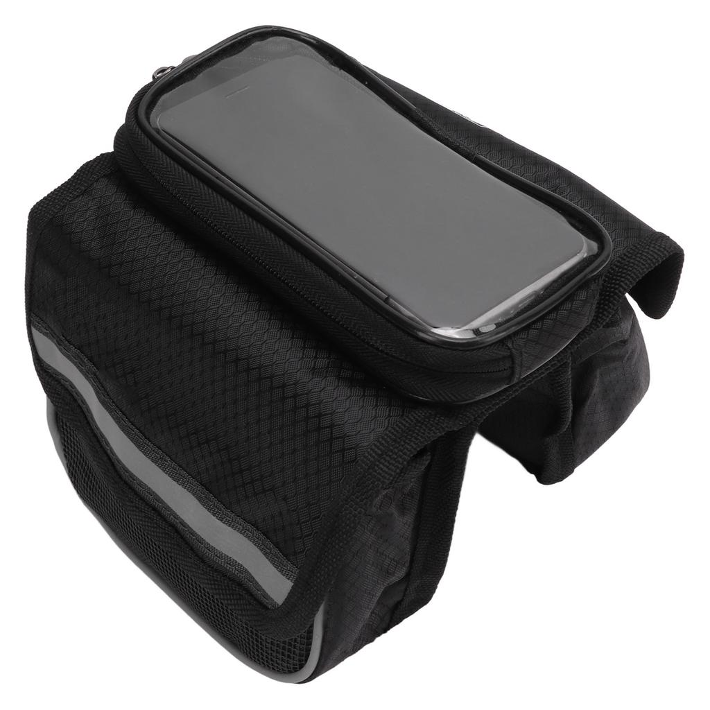 Сумка на раму велосипеда Ткань нейлон 600D Чувствительная пленка ТПУ Светоотражающие ленты Двойная молния Ударопрочная