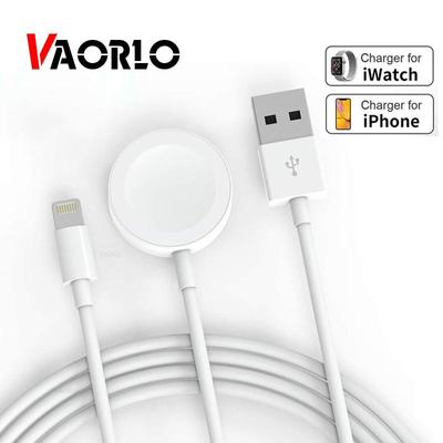 VAORLO Зарядное устройство для Apple Watch, совместимое с iWatch SeriesSE 7/6/5/4/3/2/1 Зарядное устройство iWatch 2 в 1 с кабелем освещения для быстрой зарядки