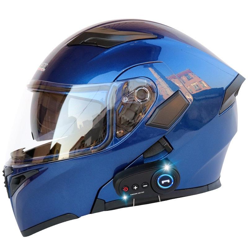 Bluetooth Motorcycle Helmets Full Face Helmet Flip Up Double Lens Anti-Fog Design Moto Helmet For Motorcyclist