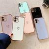Гальванический чехол для телефона, бампер для Iphone 11 12 13 Pro Max Mini Xr X Xs 7 8 Plus Se Love Heart, мягкая противоударная задняя крышка из ТПУ
