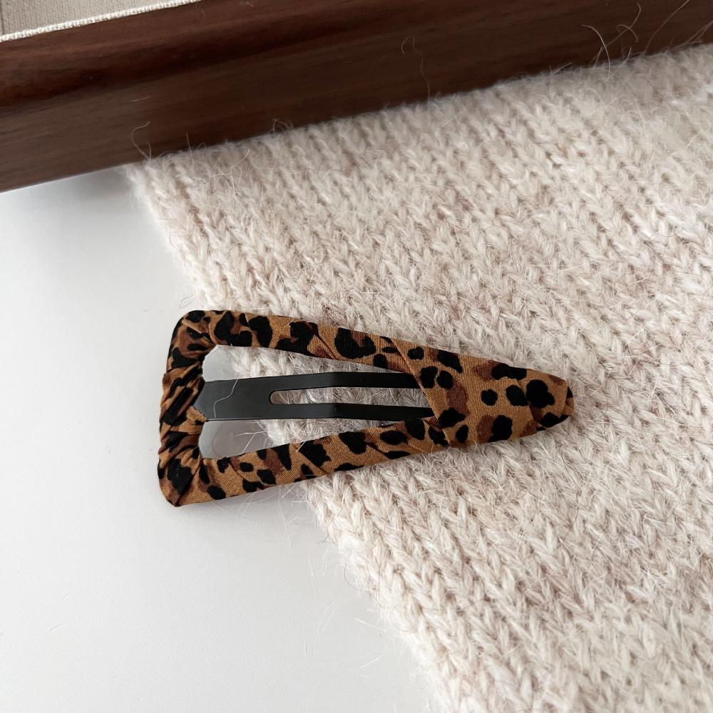 Leopard Print Hair Clip Water Drop Barrette Fashion Hairpin Headwear