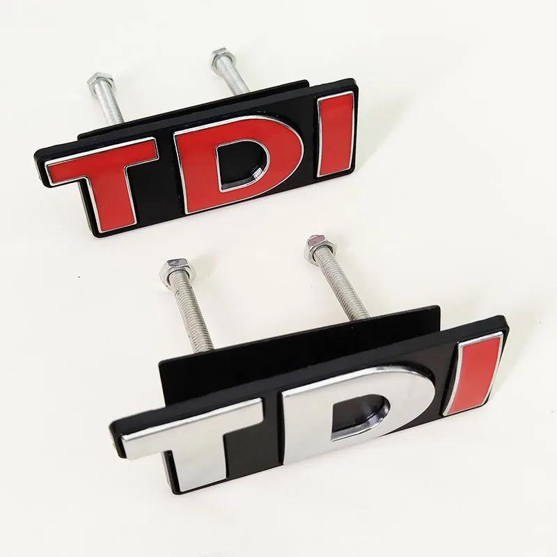 CJOZW1 3D Metal Car Logo TDI Rear Trunk Badge Sticker Front Grill Emblem For Volkswagen VW Polo Golf 4 6 7 MK6 Touran Jetta Passat B5