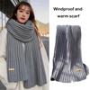 Winter Scarf Knitted Thickened Solid Color Elastic Windproof Stay Warm Anti-shrink Lady School Outdoor Scarf Clothes Accessories