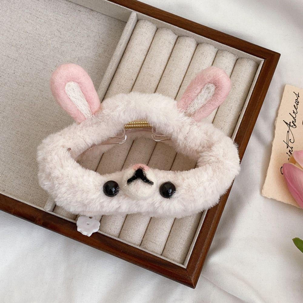 Acrylic Rabbit Ear Shark Clip Double Side Plush Bear Hair Clip Sweet Plush Cloud Hair Claw Party