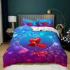 Room Decor Home Bedding Sets 2/3pcs Red Heart Printing Queen Size Pillowcase Duvet Cover Set Polyester Bedclothes