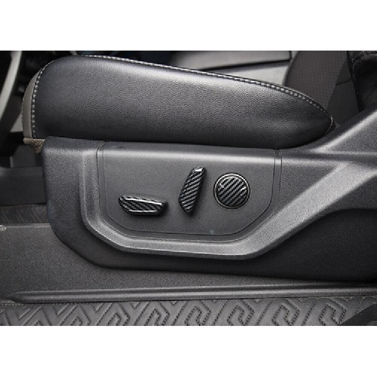 For Ford Raptor F-150 2021-2024 Carbon Fiber Seat Control Button Cover Trim 6PCS