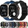 Нейлоновый ремешок для Apple Watch Ultra 2/3 49 мм Ремешок 46 мм 42 мм 45 мм 41 44 40 мм Холщовый браслет iWatch Серия 11 10 9 8 7 6 5 SE Ремень