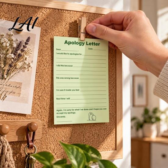 Kids Behavior Improvement Pad Apology Letter Note Pad Guided Template with Tearable Sheets Easy Tear Message Notes Smooth Writing Paper Emotional