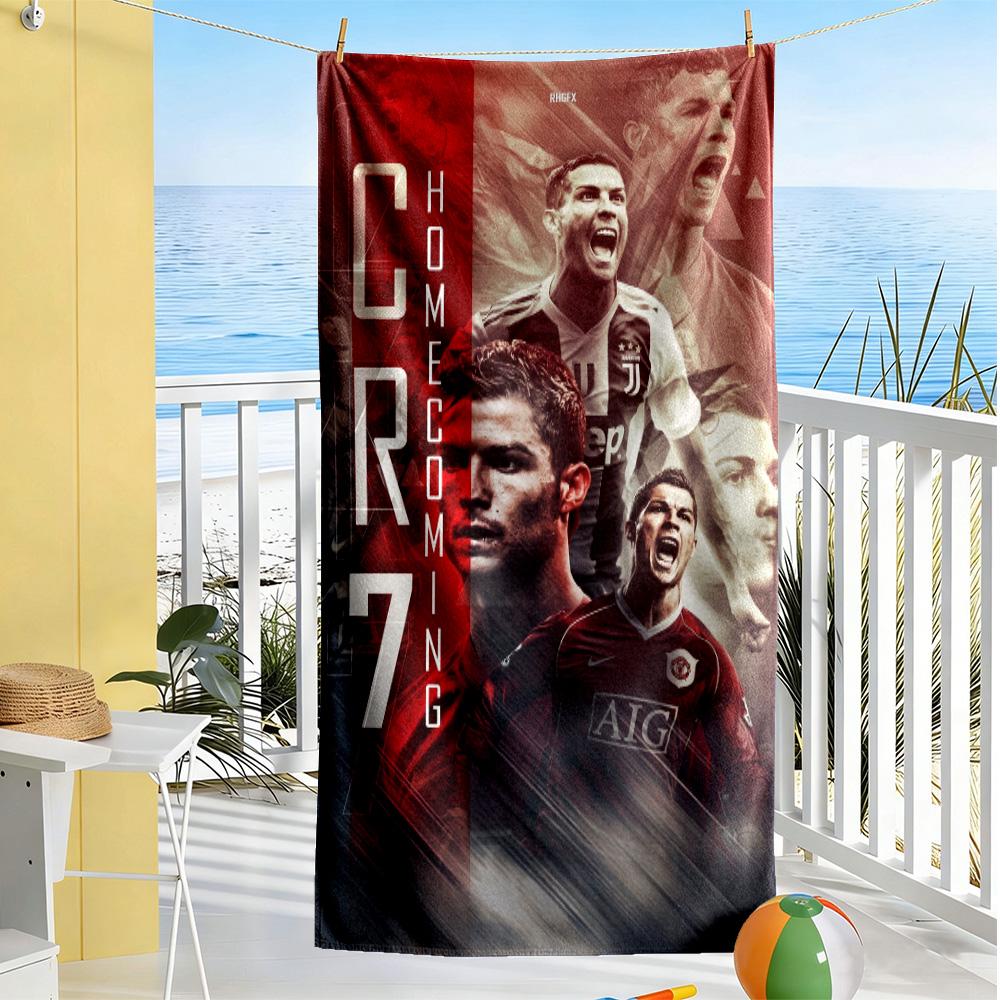 Cr7 Football Legend Beach Towel Super Soft Microfiber Quickdry Fabric Comfortable Lightweight