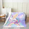 Cartoon unicorn flower pattern Printed Blanket for Sofa Bed Travel Camping Living Room Office Conditioning Blanket