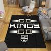 LA Kings Flannel Printed Carpet, Home Sofa Decoration for Living Room & Bedroom, Non‑Slip Play Flannel Floor Mat for Game Room