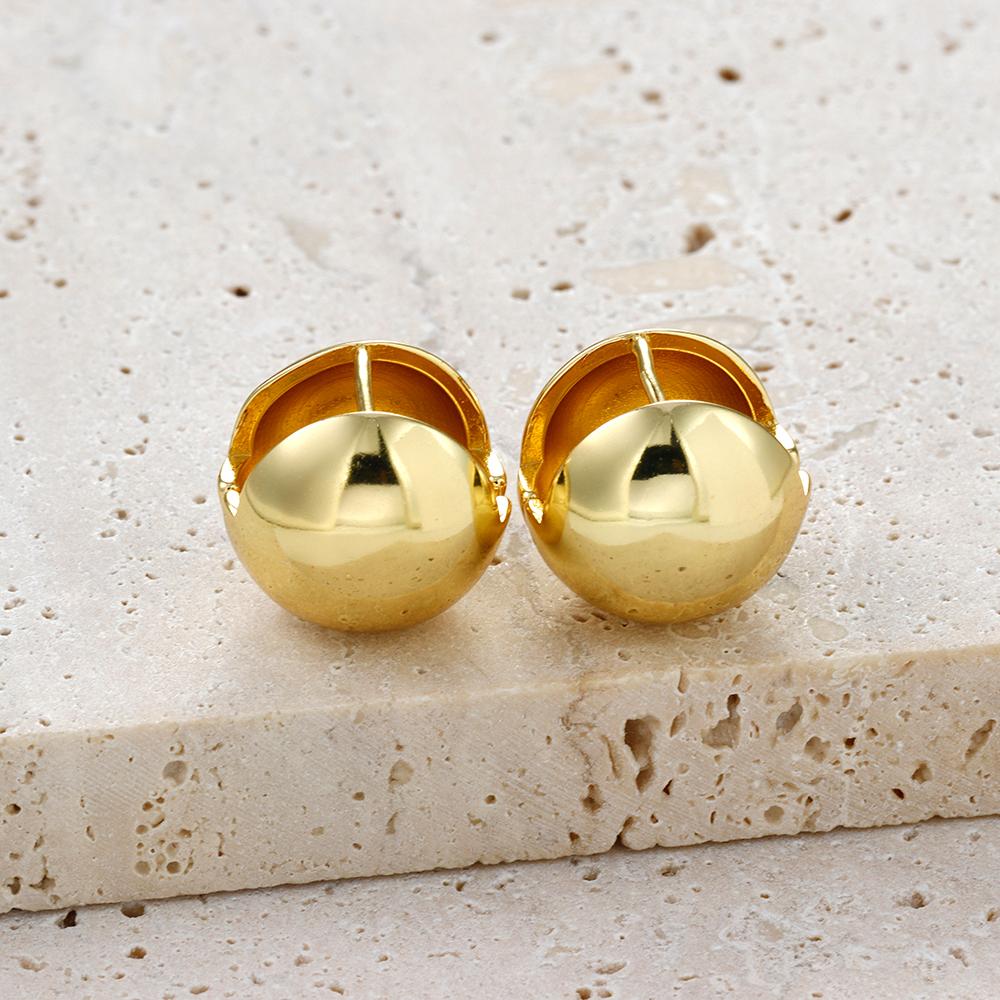Stainless Steel Gold Silver Color Ball Round Simple Hight Quality Luxury Earrings For Women Famous Party Jewelry