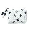 Cotton Makeup Bag for Women Quilted Travel Cosmetic Bag Girls' Make Up Organizer Portable Little Bow Makeup Pouch