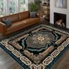 Luxurious Vintage Bohemian Area Mat with Intricate Floral Black Cream for Or Bedroom Furnishing Pattern Rugs Living Room Decor
