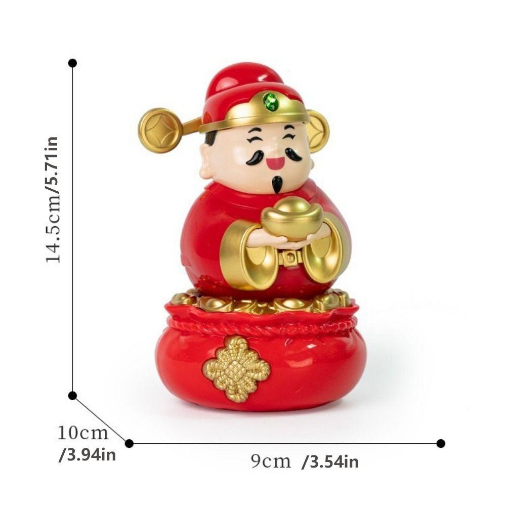 Chinese Style God Of Fortune Sculpture Auto Shaking God of Wealth Car Ornament  Home Decoration
