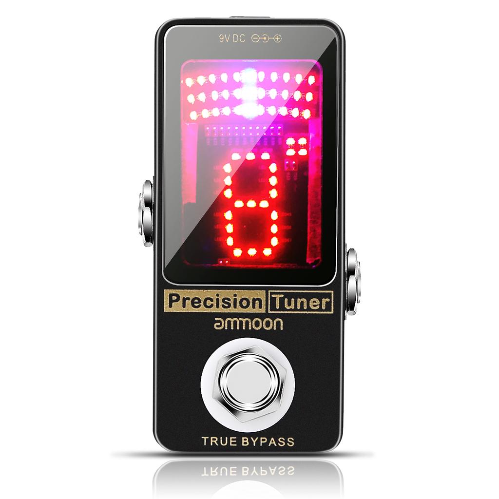 Precision Chromatic Tuner Pedal Large LED Display Full Metal Shell with True Bypass for Guitar Bass