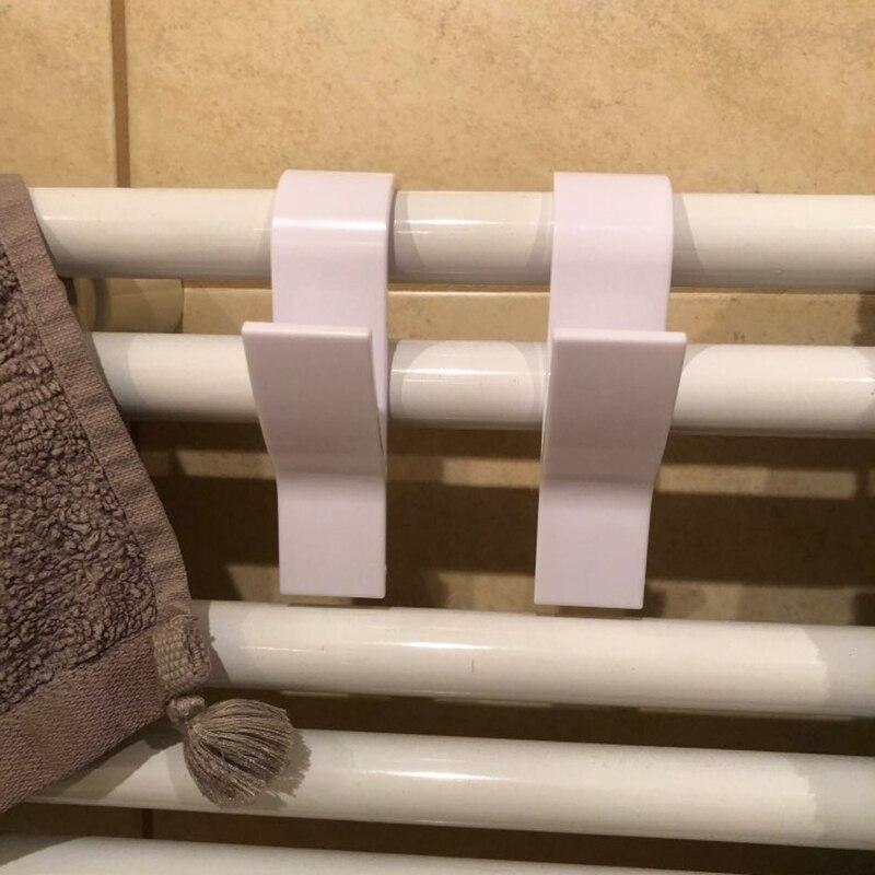 10pcs High Quality Hanger For Heated Towel Radiator Rail Bath Hook Holder Clothes Hanger Percha Plegable Scarf Hanger White WBL