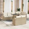 VidaXL 9-Piece Garden Sofa Set with Beige Cushions Poly Rattan 3349027