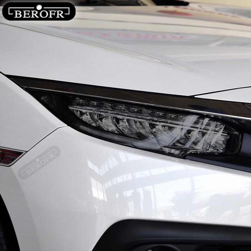 For Honda Civic 10th 2016- 19  TPU Car Headlight Film Protective Sticker Lamp Hoods Transparent Smoke Black Accessories