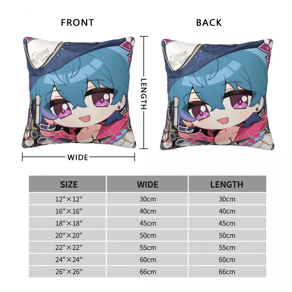 Cute Q Version Wuthering Waves Rinascita Phoebe Zani Pillow Cover Vintage Pillow Case Cover Polyester Printed Pillowcases Gift