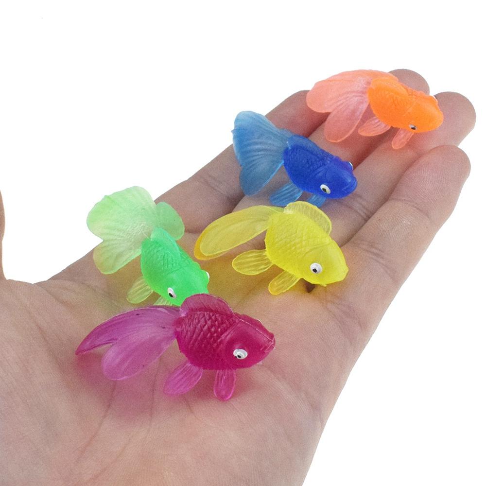 Mini Baby Soft Rubber Beach Toys Baby Bath Toys Fish Tank Decoration Simulation Goldfish Kids Toys