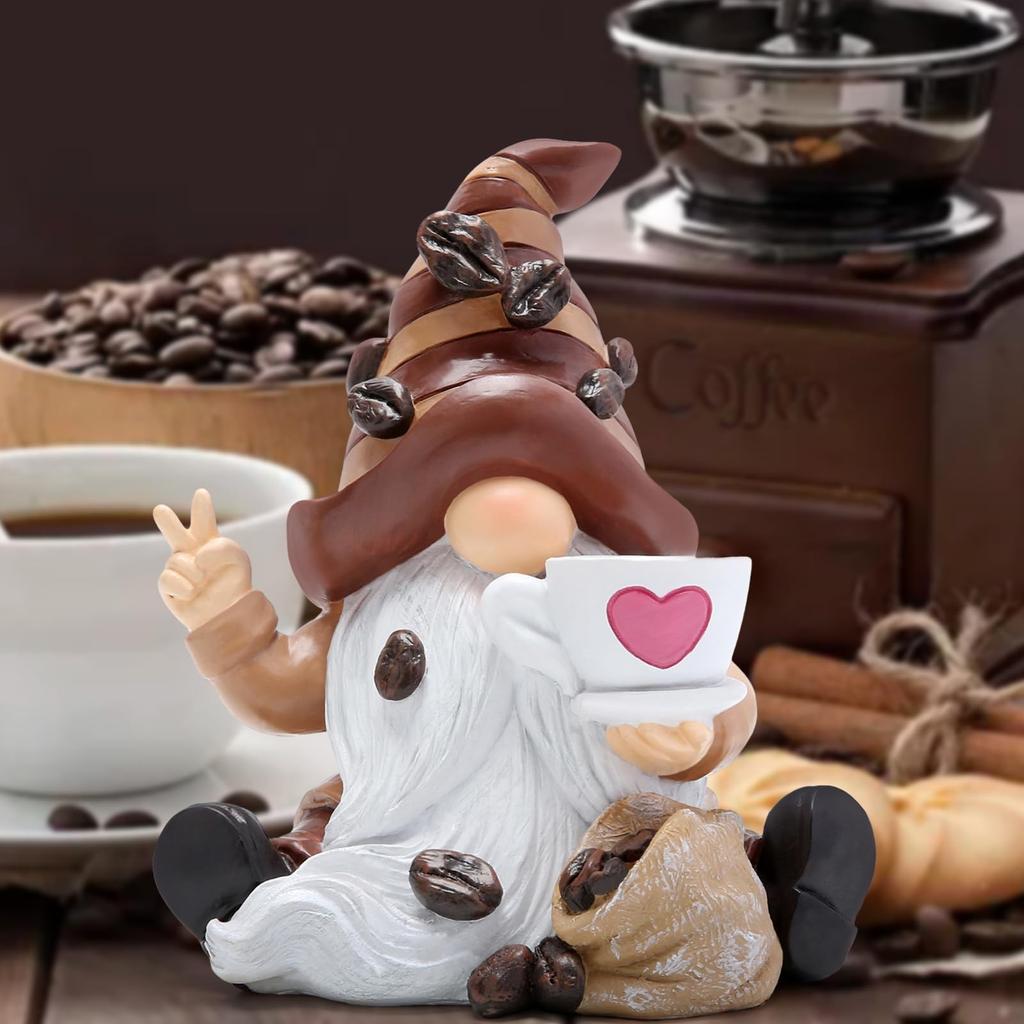 Фигурка кофейного гнома из смолы, украшения для дома, украшения для стола в виде кофейного гнома, маленькие скульптуры кофейного гнома из смолы, украшения для бара для дома