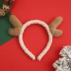 Christmas Headband Plush Reindeer Antlers Headband Holiday Costume Accessories for Christmas Party Favors Photo Booth Props