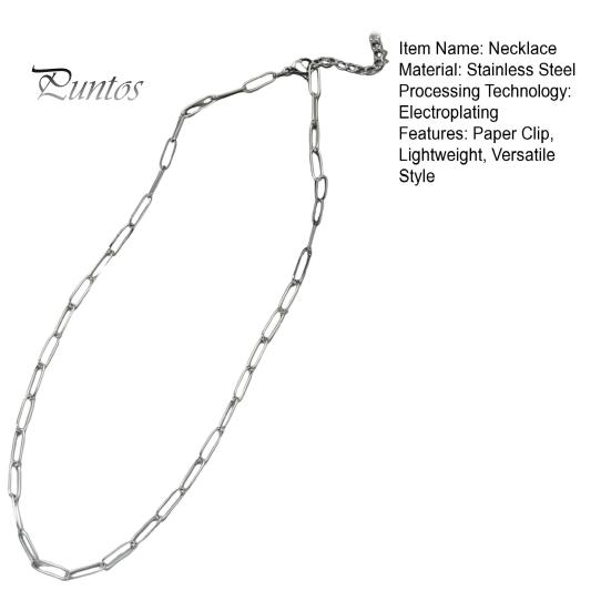 Женское ожерелье с дизайном в виде скрепки, гальванизированное, изысканное, с полированной отделкой, ожерелье с регулируемой длиной